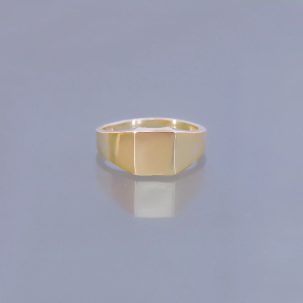 Gold Plated Silver Square Signet Ring