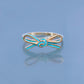 Silver Turquoise Enamel Ribbon Ring