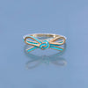 Silver Turquoise Enamel Ribbon Ring