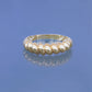 Gold Plated Thick Twist Silver Ring