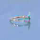 Silver Turquoise Enamel Ribbon Ring