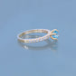 Round Swiss Topaz Silver Ring I Gold Plated