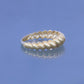 Gold Plated Thick Twist Silver Ring