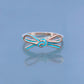 Turquoise Enamel Ribbon Ring