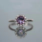 0.12 Carat Diamond Amethyst Ring