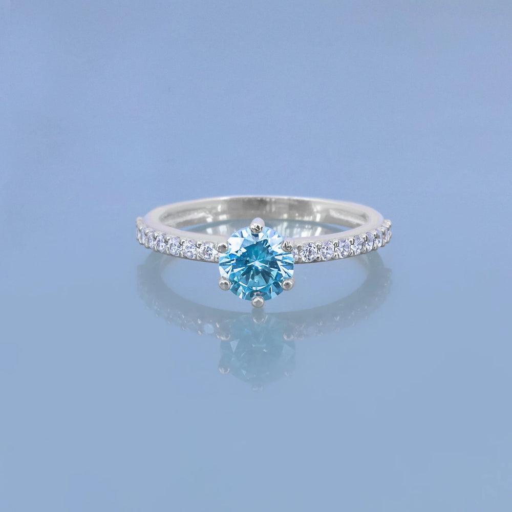 Round Swiss Topaz Silver Ring I Gold Plated