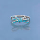 Turquoise Enamel Ribbon Ring